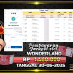 BUKTI JACKPOT SLOT WONDERLAND TERPERCAYA DI INDONESIA TGL 30-06-2025