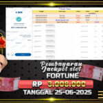 BUKTI JACKPOT SLOT MR. TREASURE`S FORTUNE TERPERCAYA DI INDONESIA TGL 25-06-2025