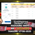 BUKTI JACKPOT SLOT MAHJONG WAYS 2 TERPERCAYA DI INDONESIA TGL 27-06-2025