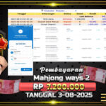 BUKTI JACKPOT SLOT MAHJONG WAYS 2 TERPERCAYA DI INDONESIA TGL 03-08-2025