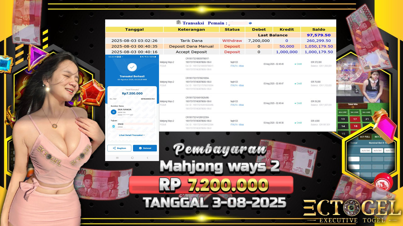 BUKTI JACKPOT SLOT MAHJONG WAYS 2 TERPERCAYA DI INDONESIA TGL 03-08-2025